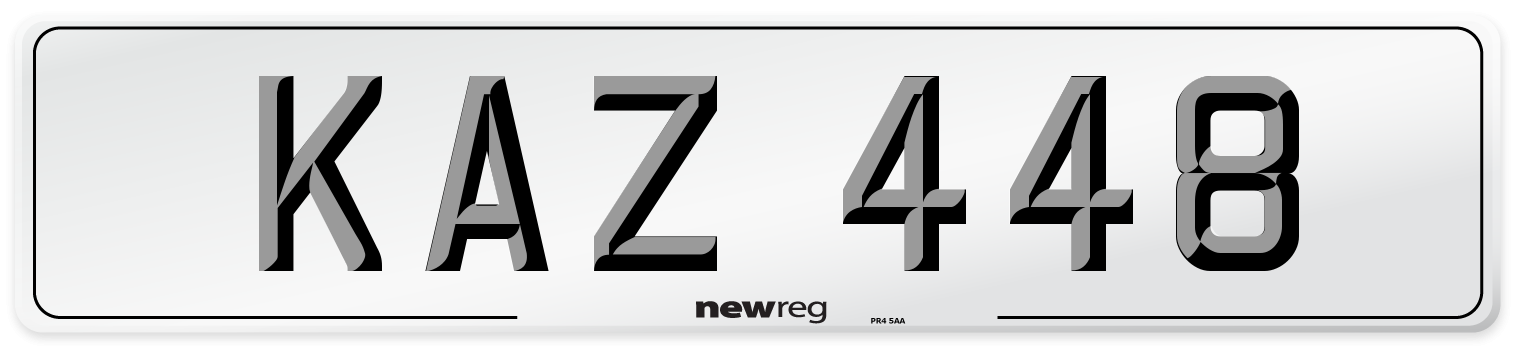 KAZ 448 Number Plate from New Reg